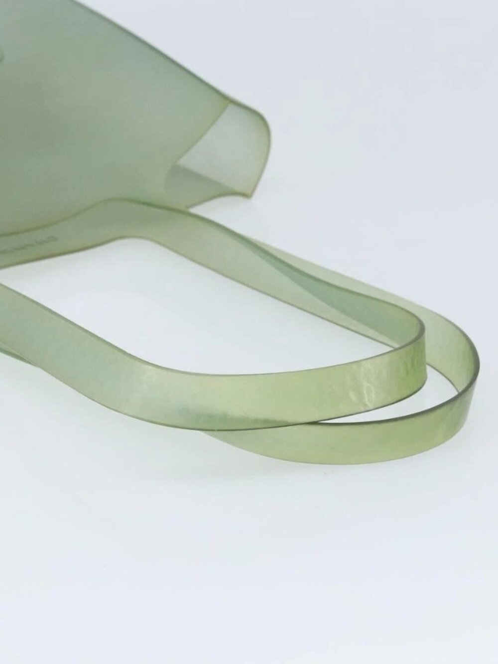 CHANEL Tote Bag Rubber Green CC Auth LNZ300 - Picture 7 of 14